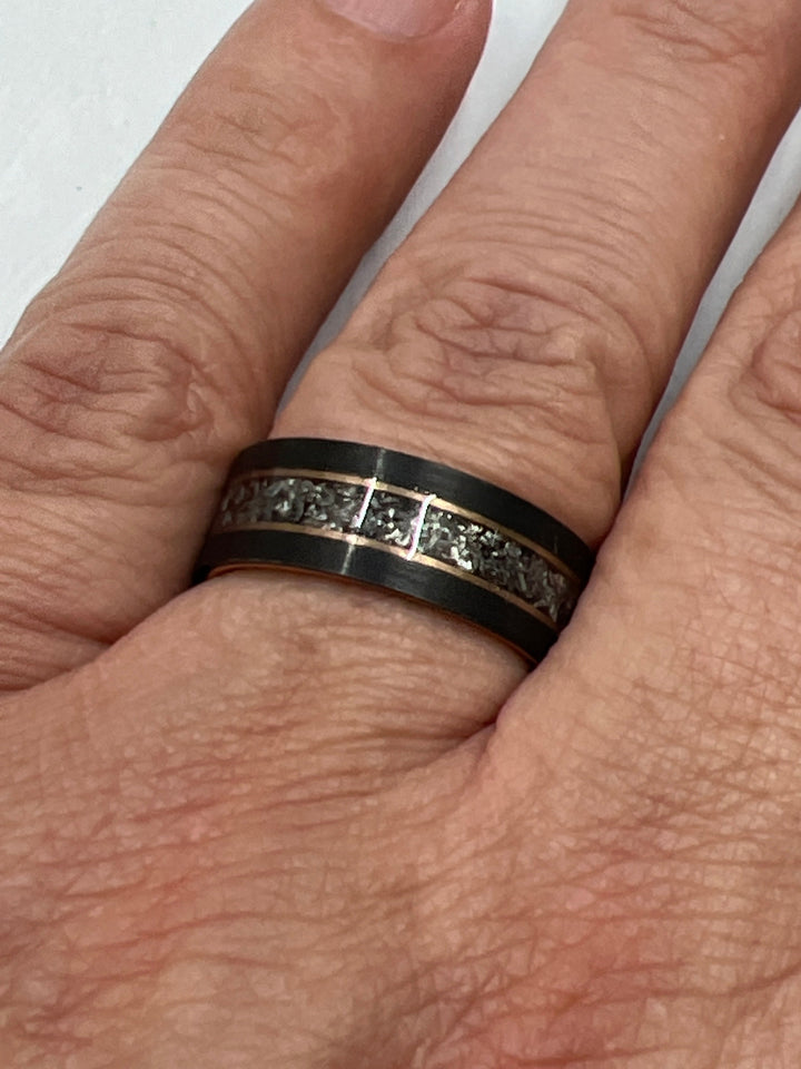 Crushed Meteorite Ring