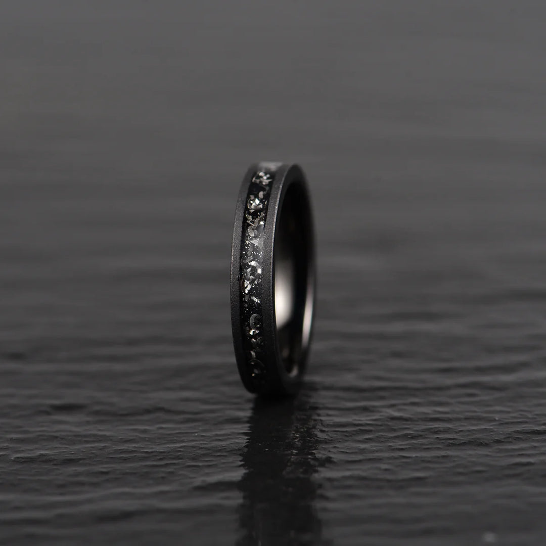 Black Meteorite Ring