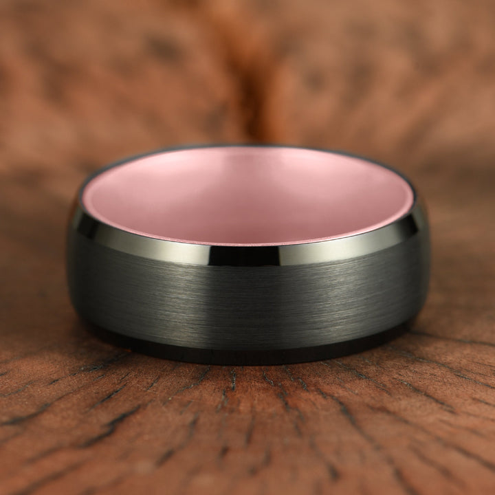 Pristine Passion Rose Interior Tungsten Women's Wedding Band 4MM - Rings By Pristine