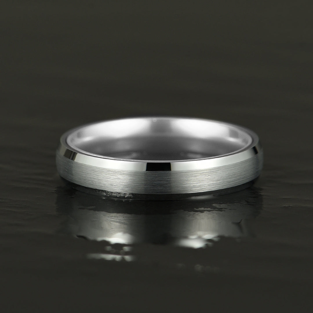 Pristine Passion Silver Interior Silver Tungsten Wedding Band 8MM - Rings By Pristine