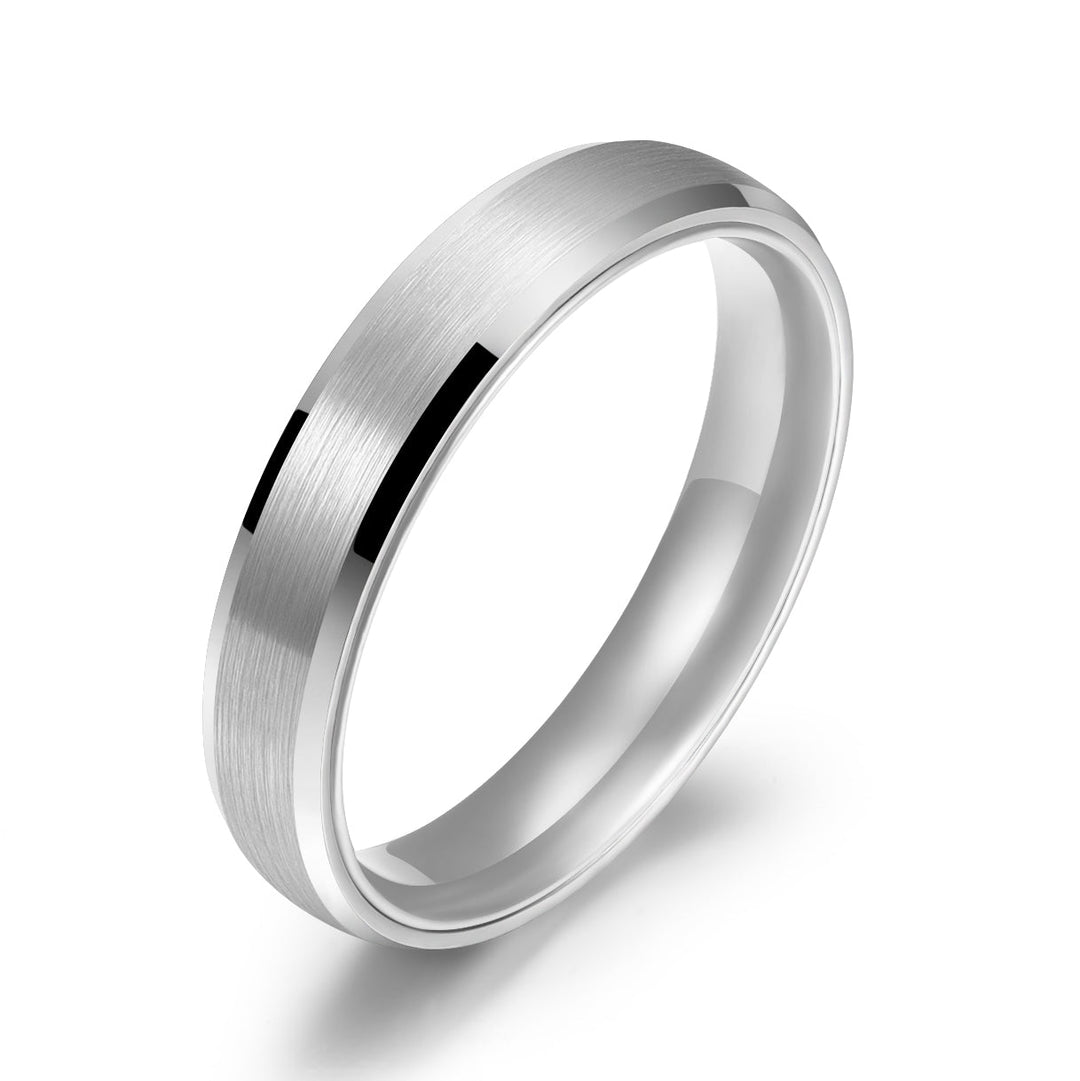 Pristine Passion Silver Interior Silver Tungsten Wedding Band 8MM - Rings By Pristine