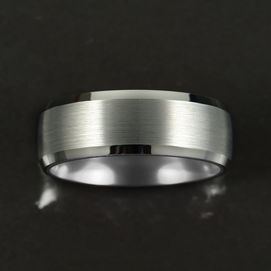 Silver Tungsten Wedding Band