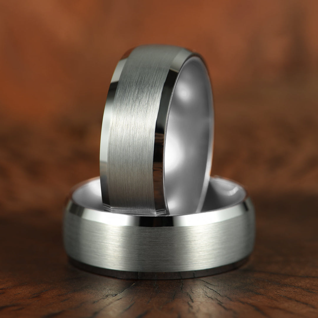 Silver Tungsten Wedding Band