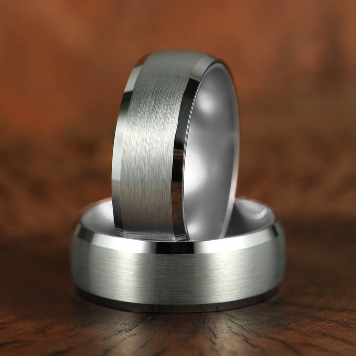 Silver Tungsten Wedding Band