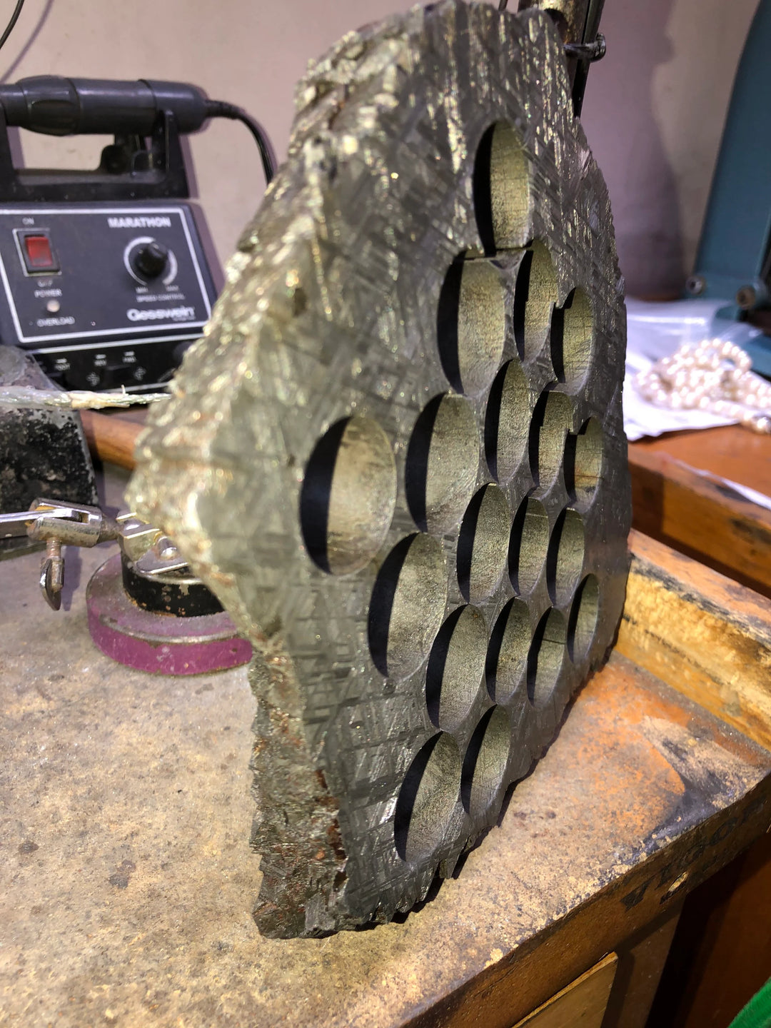 Muonionalusta Meteorite Tungsten Mens Wedding Band 8MM - Rings By Pristine