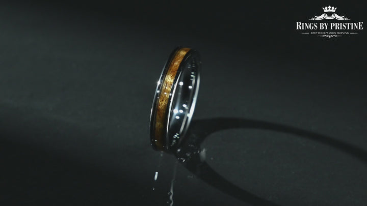 Tungsten Koa Wood Women's Wedding Band 4MM