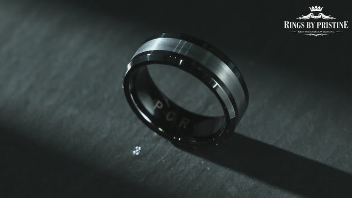 Black Tungsten Men's Wedding Band 8MM