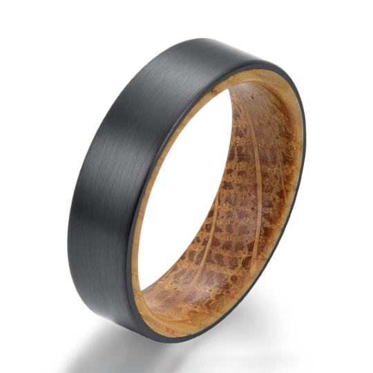 Zirconium Whiskey Barrel Men's Wedding Band 6MM - Rings By Pristine