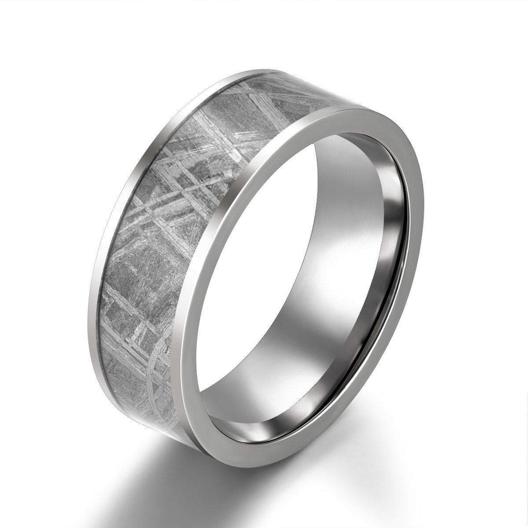 Muonionalusta Meteorite Titanium Men's Wedding Band 8MM - Rings By Pristine