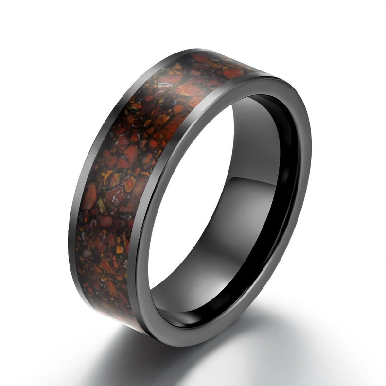 Dinosaur Bone Tungsten Men's Wedding Band 8MM - Rings By Pristine