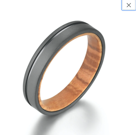 Olive Wood Black Titanium Men's Wedding Band 6MM - Rings By Pristine