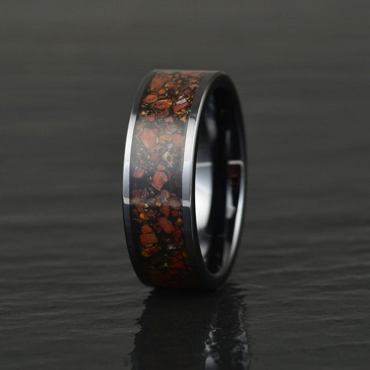 Dinosaur Bone Tungsten Men's Wedding Band 8MM - Rings By Pristine