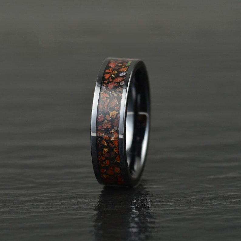 Dinosaur Bone Tungsten Women's Wedding Band 4MM - Rings By Pristine