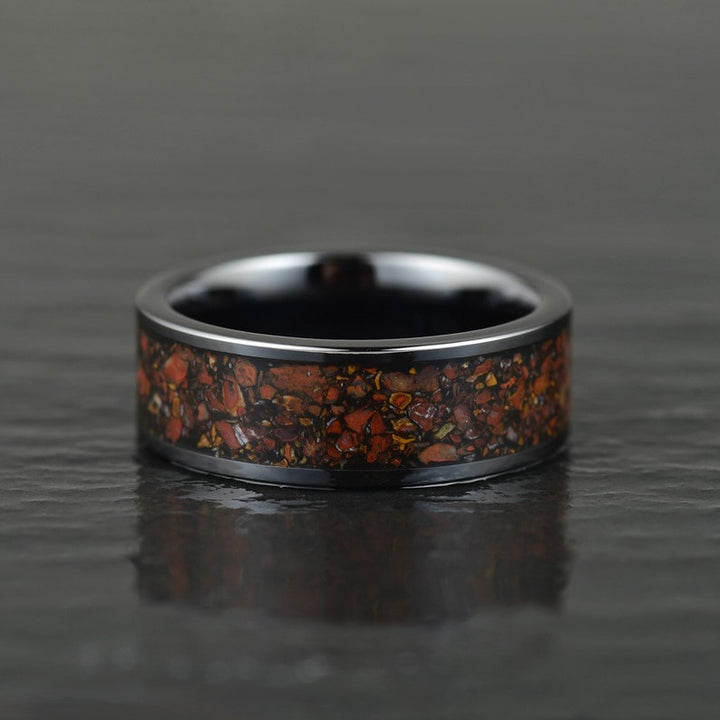 Dinosaur Bone Tungsten Men's Wedding Band 8MM - Rings By Pristine