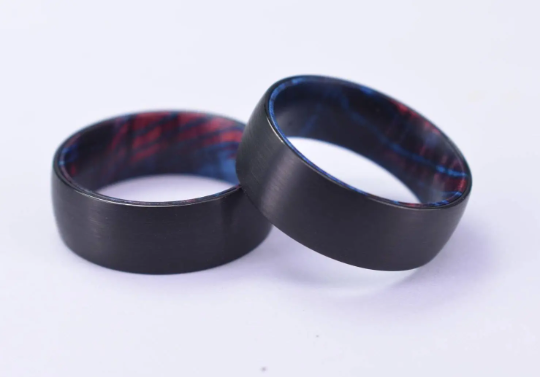 Box Elder Wood Tungsten Women's Wedding Band 4MM - Rings By Pristine