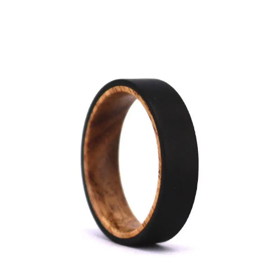 Koa Wood Titanium Men's Wedding Band 6MM - Rings By Pristine