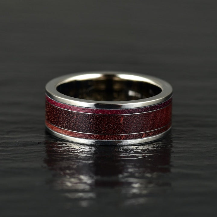 Purple Heartwood Tungsten Men's Wedding Band 8MM - Rings By Pristine