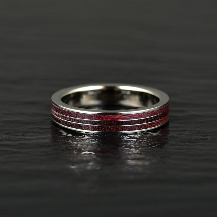 Purple Heartwood Tungsten Women's Wedding Band 4MM - Rings By Pristine