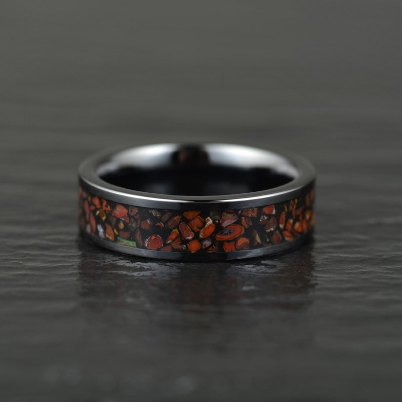 Dinosaur Bone Tungsten Women's Wedding Band 4MM - Rings By Pristine