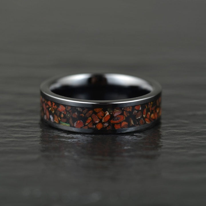 Dinosaur Bone Tungsten Women's Wedding Band 4MM - Rings By Pristine