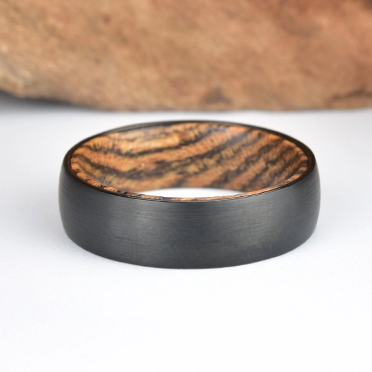 Bocote Wood Tungsten Men's Wedding Band 6MM