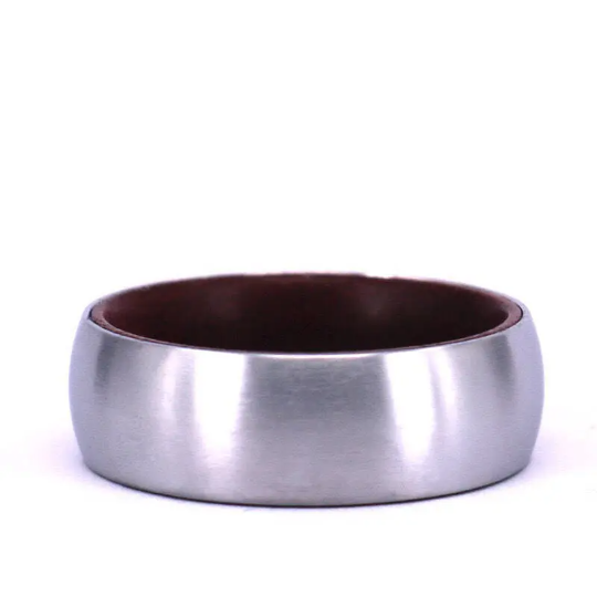 Purple Heart Wood Gun Metal Grey Titanium Wedding Band 8MM - Rings By Pristine