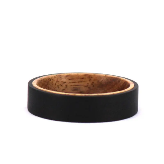 Koa Wood Titanium Men's Wedding Band 6MM - Rings By Pristine