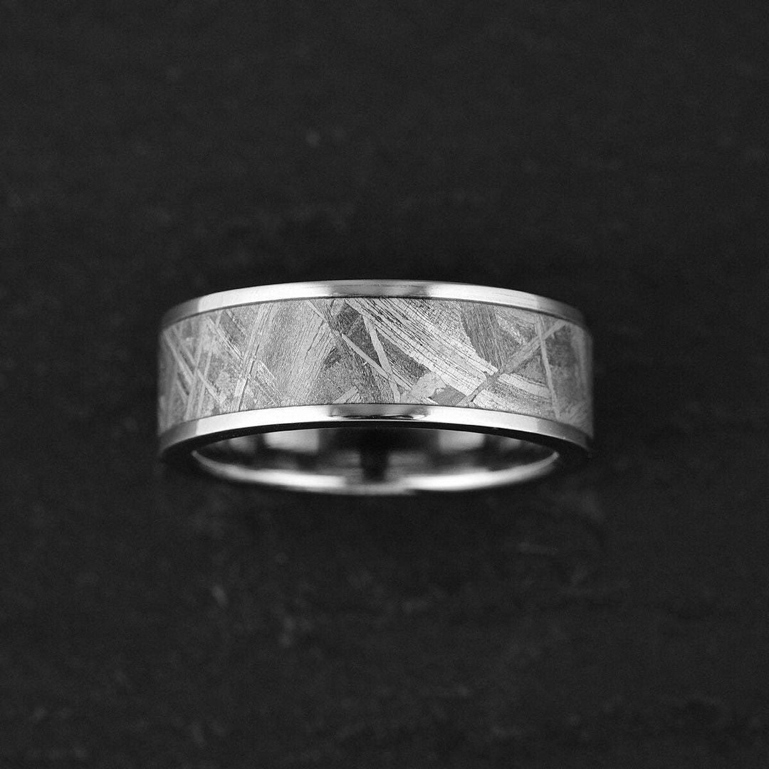 Muonionalusta Meteorite Titanium Men's Wedding Band 8MM - Rings By Pristine
