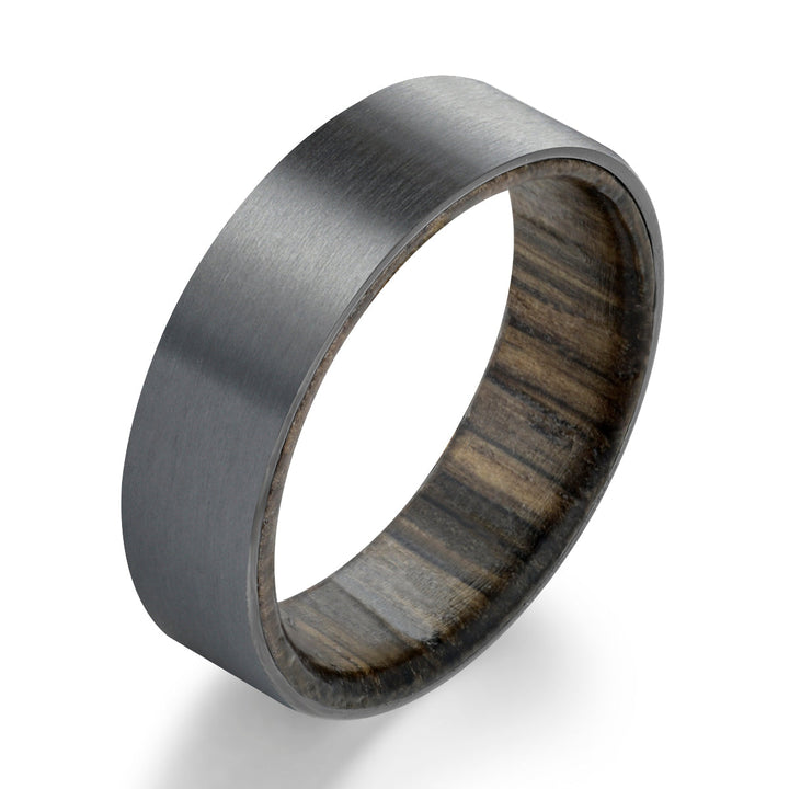 Zirconium Siberian Bog Oak Men's Wedding Band 6MM - Rings By Pristine