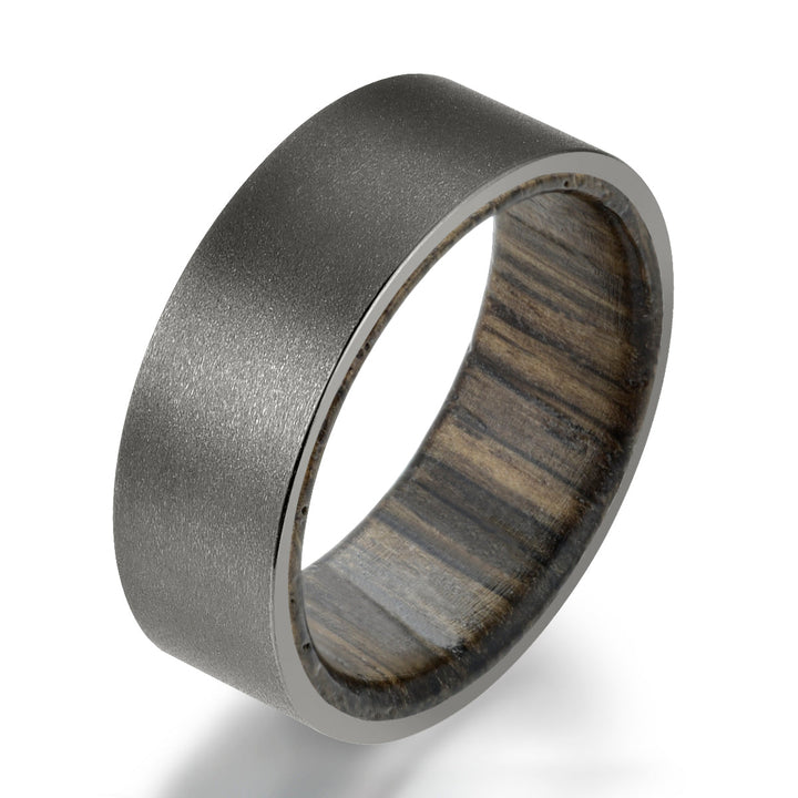 Tungsten Siberian Bog Oak Men's Wedding Band 8MM - Rings By Pristine