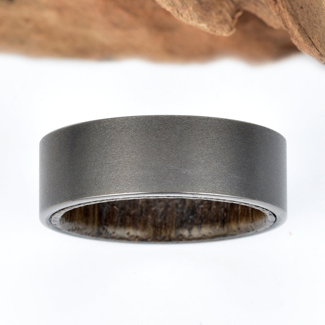 Tungsten Siberian Bog Oak Men's Wedding Band 8MM - Rings By Pristine