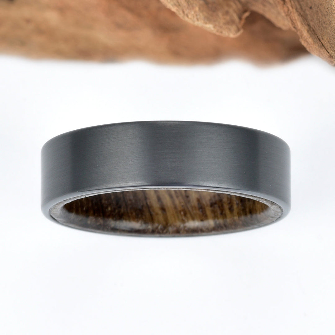 Zirconium Siberian Bog Oak Men's Wedding Band 6MM - Rings By Pristine
