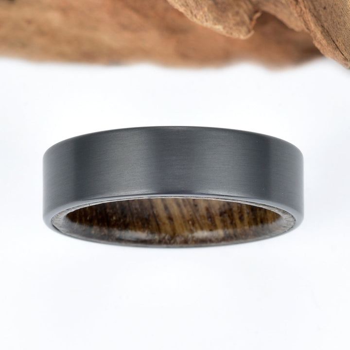 Zirconium Siberian Bog Oak Men's Wedding Band 6MM - Rings By Pristine