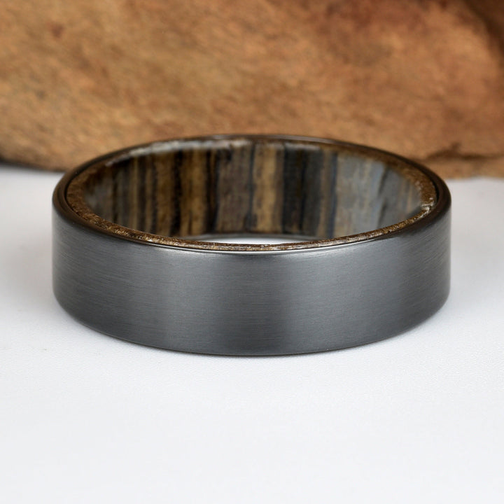 Zirconium Siberian Bog Oak Men's Wedding Band 6MM - Rings By Pristine