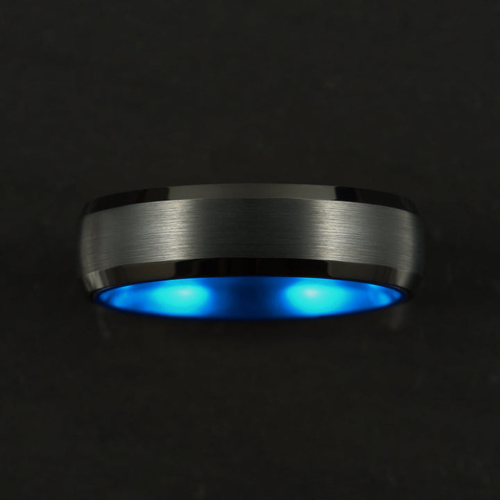 Pristine Passion Blue Interior Tungsten Men's Wedding Band 6MM - Rings By Pristine