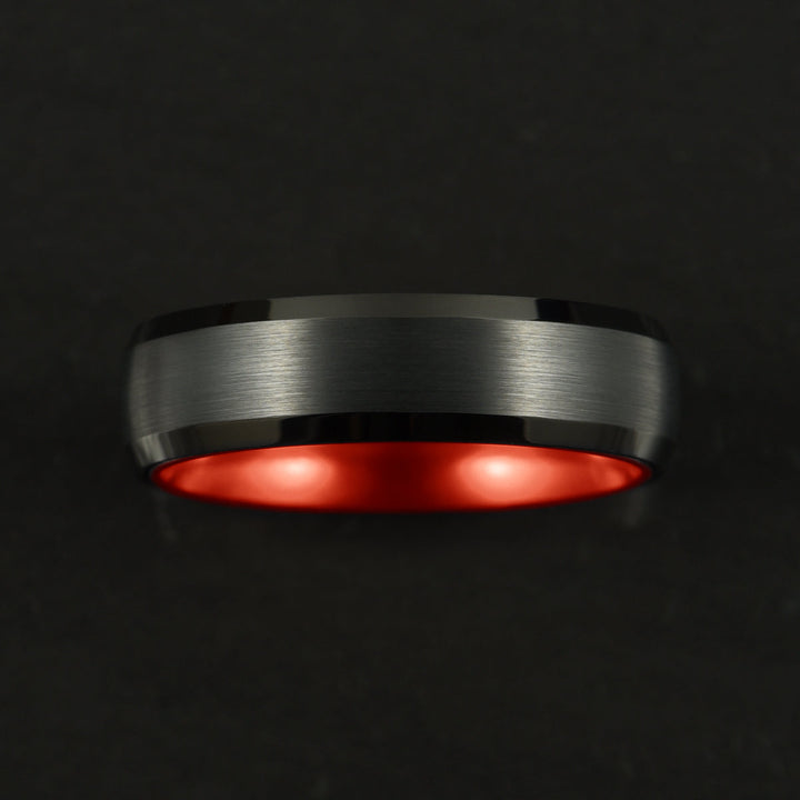 Pristine Passion Red Interior Tungsten Men's Wedding Band 6MM - Rings By Pristine