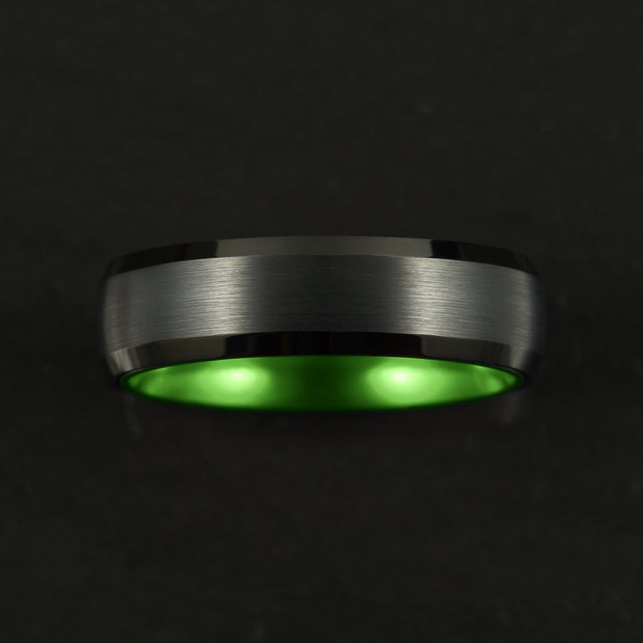 Pristine Passion Green Interior Tungsten Men's Wedding Band 6MM - Rings By Pristine