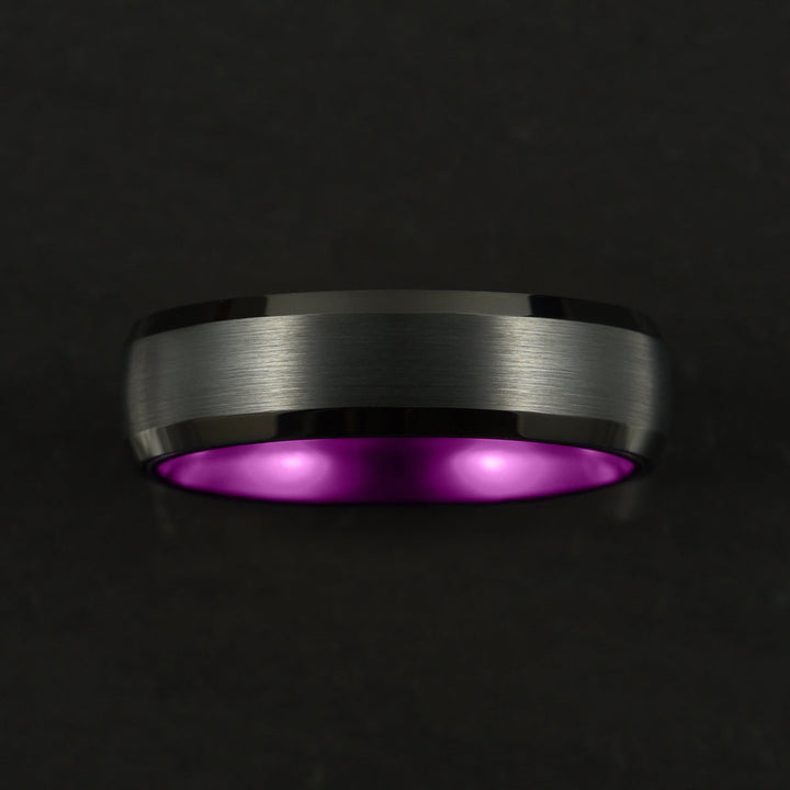 Pristine Passion Purple Interior Tungsten Wedding Band 6MM - Rings By Pristine