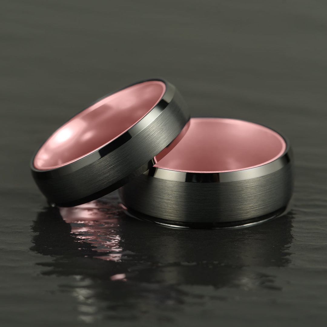 Pristine Passion Rose Interior Tungsten Women's Wedding Band 4MM - Rings By Pristine