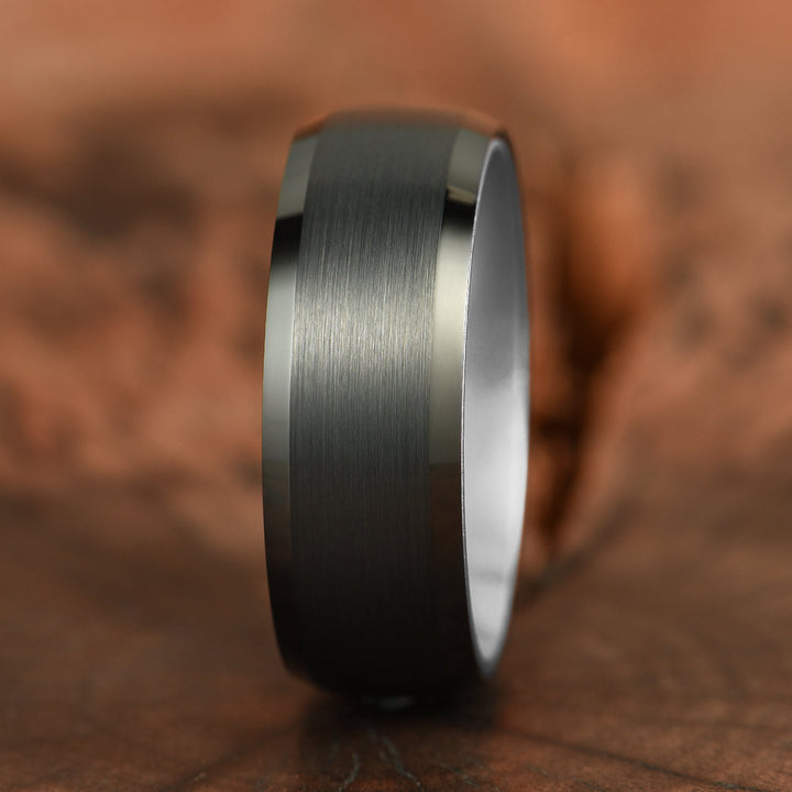 Pristine Passion Silver Interior Tungsten Wedding Band 8MM - Rings By Pristine