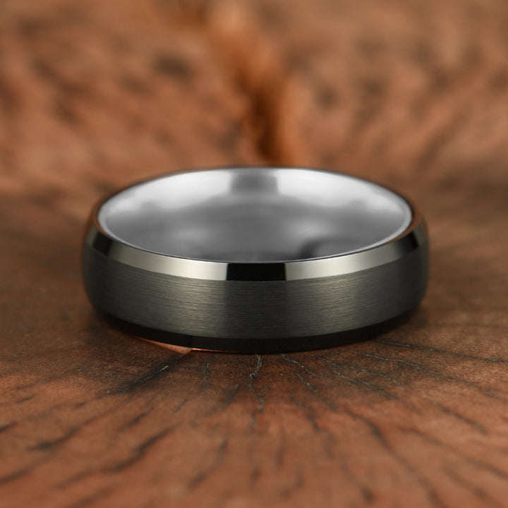 Pristine Passion Silver Interior Tungsten Men's Wedding Band 6MM - Rings By Pristine