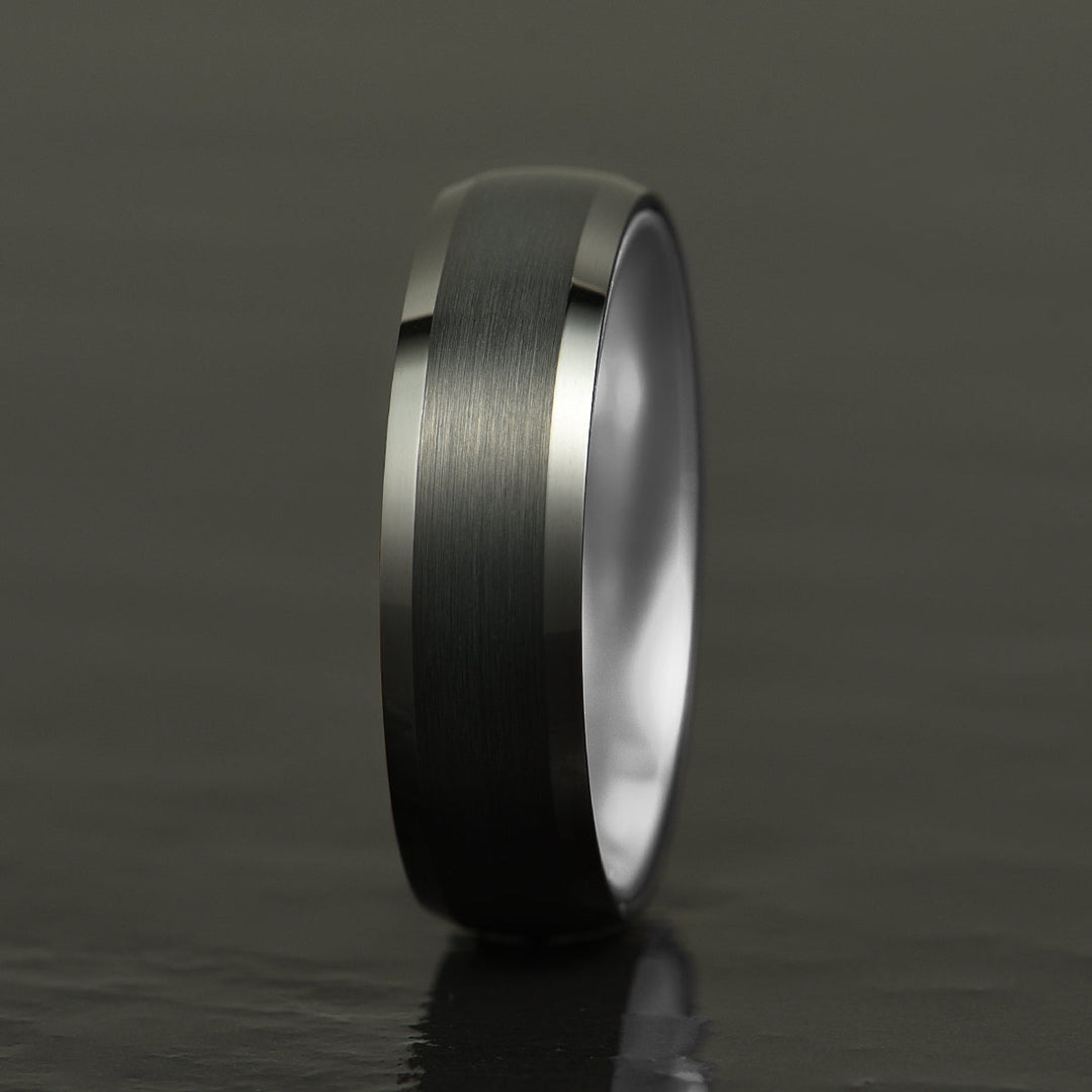 Pristine Passion Silver Interior Tungsten Men's Wedding Band 6MM - Rings By Pristine