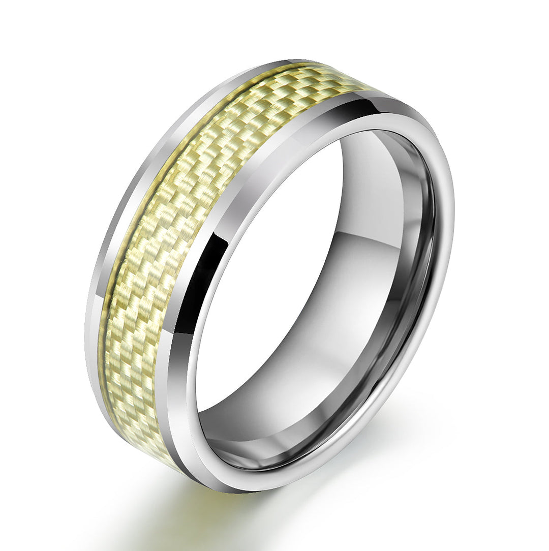 Tungsten Golden Mesh Men's Wedding Band 8MM - Rings By Pristine