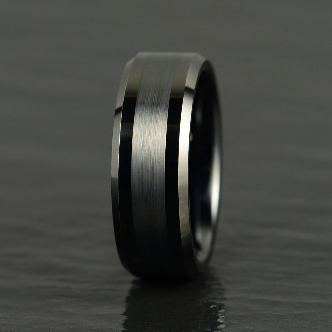 Black Tungsten Men's Wedding Band 8MM - Rings By Pristine
