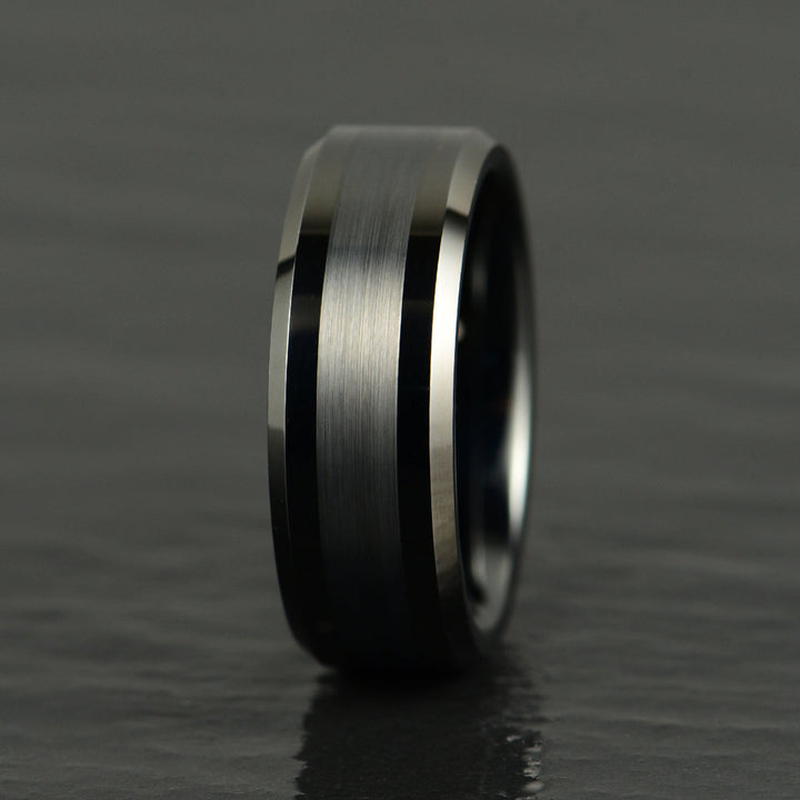 Black Tungsten Men's Wedding Band 8MM - Rings By Pristine