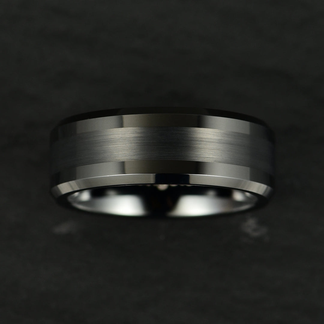 Black Tungsten Men's Wedding Band 8MM - Rings By Pristine