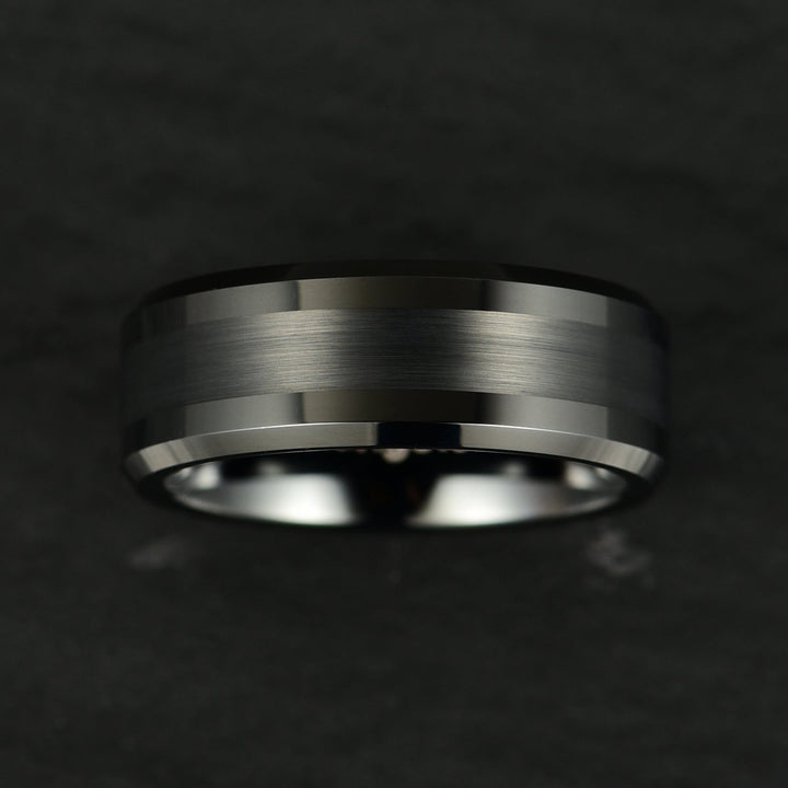 Black Tungsten Men's Wedding Band 8MM - Rings By Pristine