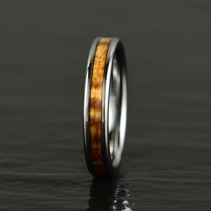 Tungsten Koa Wood Women's Wedding Band 4MM - Rings By Pristine