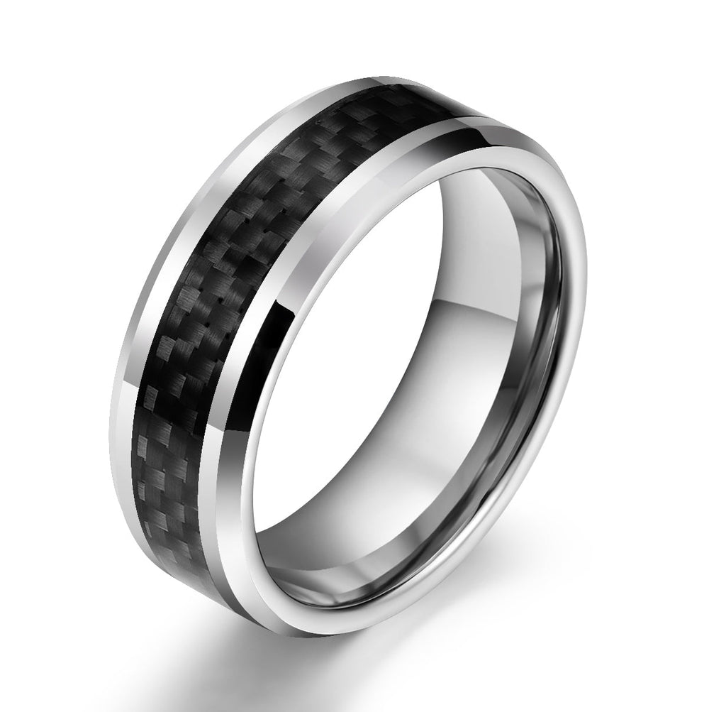 Tungsten Black Mesh Men's Wedding Band 8MM - Rings By Pristine