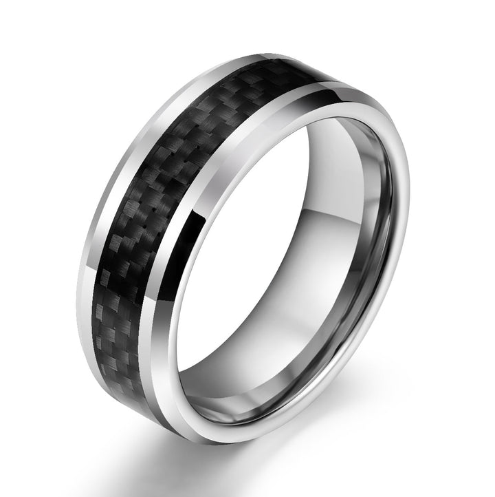 Tungsten Black Mesh Men's Wedding Band 8MM - Rings By Pristine